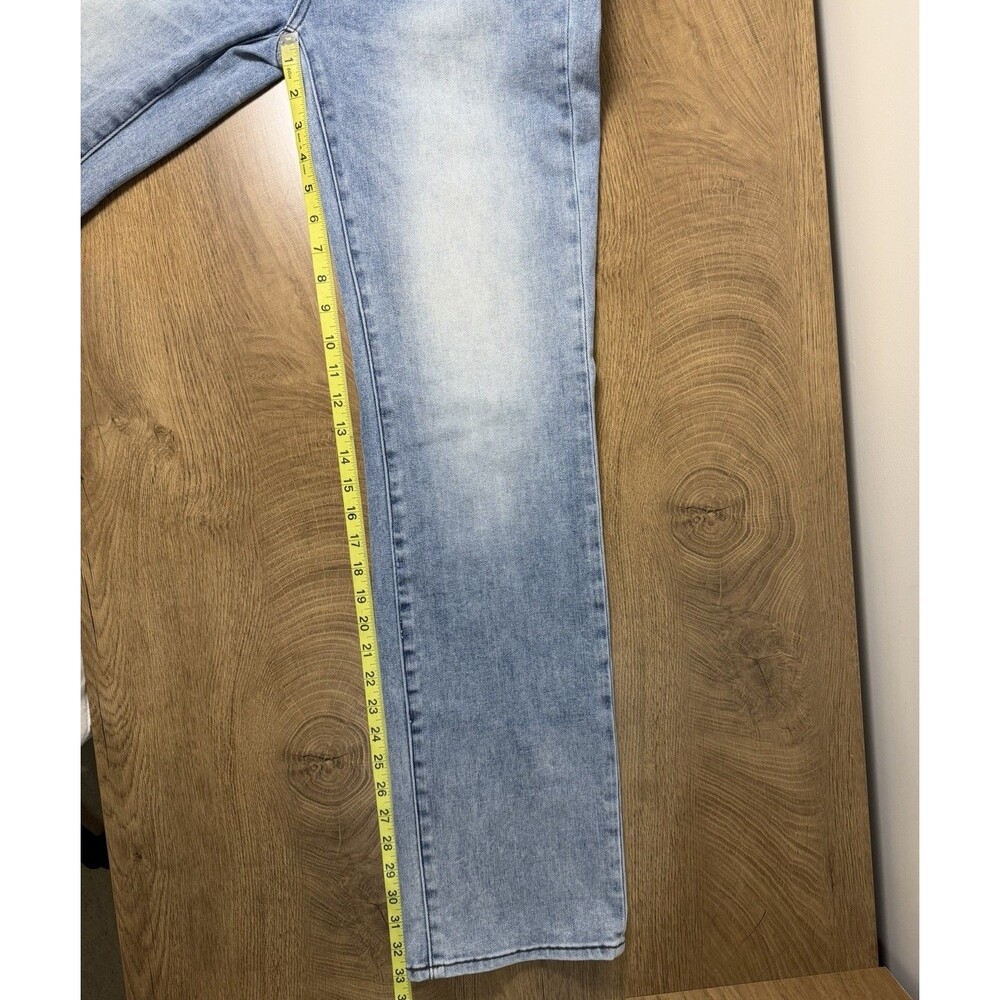 Judy Blue Jeans Plaid Cuff Sz 7/28 Med Wash Straight Fit Stretch JB88747 MD - Picture 15 of 15